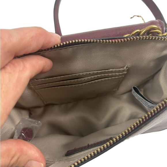 Nine West Susen Burgundy Sleek Minimalist Convertible Chain Crossbody Bag Purse - Picture 2 of 11